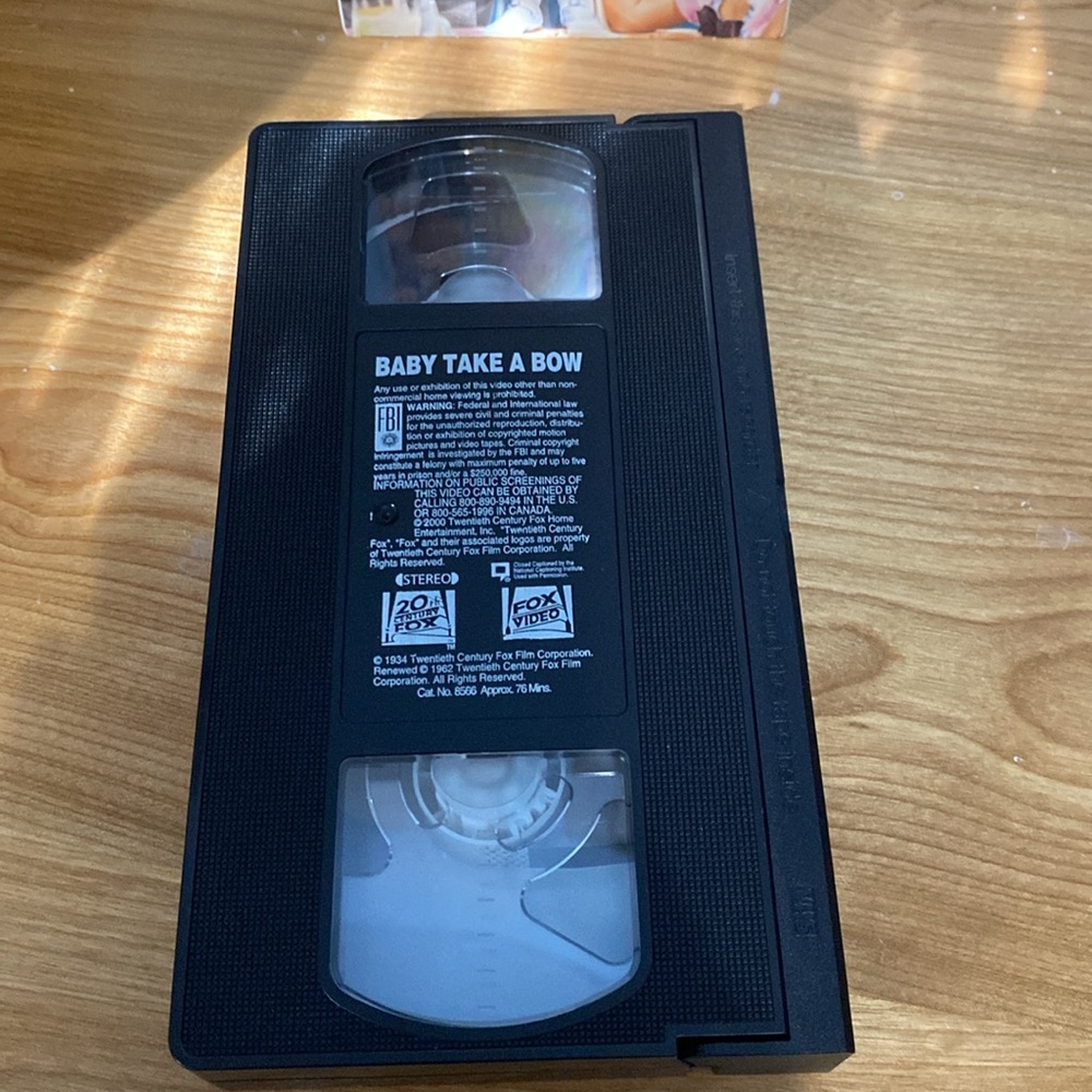 20th century Shirley Temple - Baby Take a Bow VHS - Picture 3 of 4